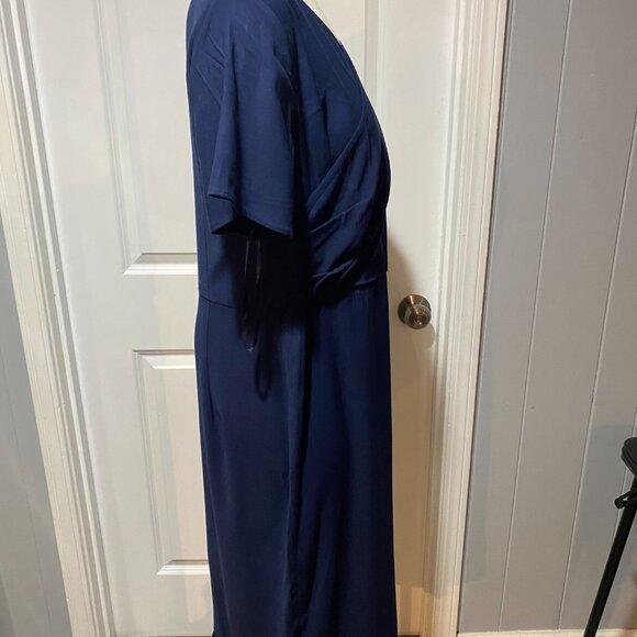 Universal Standard Deep Storm Mary Luxe Dress Blue Sz Small - Picture 7 of 11